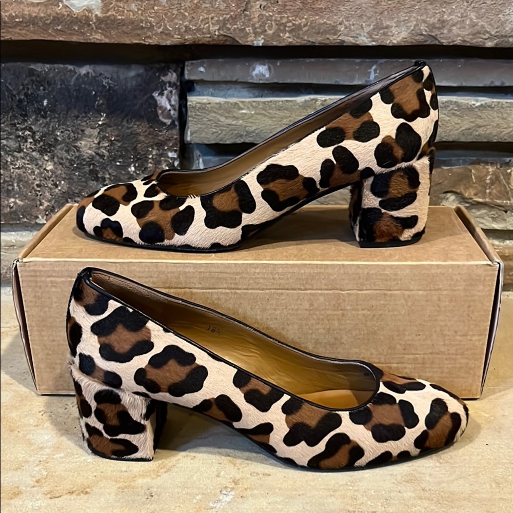 Margaux Limited Edition Leopard Calf Hair Block Heel Pumps